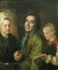 Self-portrait with the son and the portrait of the wife Elena Vasilyevna. 1776. Russian Museum