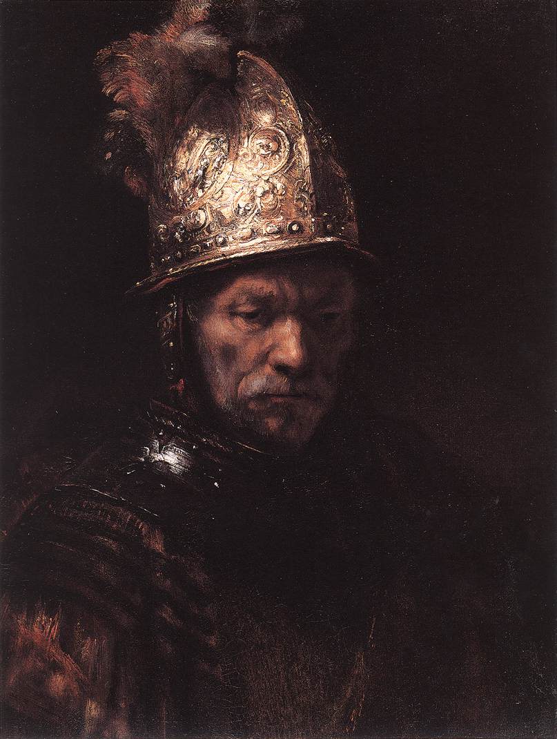 Рембрандт Харменс ван Рейн. Портрет старого воина в золотом шлеме. 1650