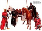 Криста Хук. Униформа рыцарей и сержантов ордена Госпитальеров: 1 - брат-рыцарь (1160); 2 - брат-сержант (1250); 3 - брат-рыцарь (1275); 4 - брат-рыцарь (1305). 