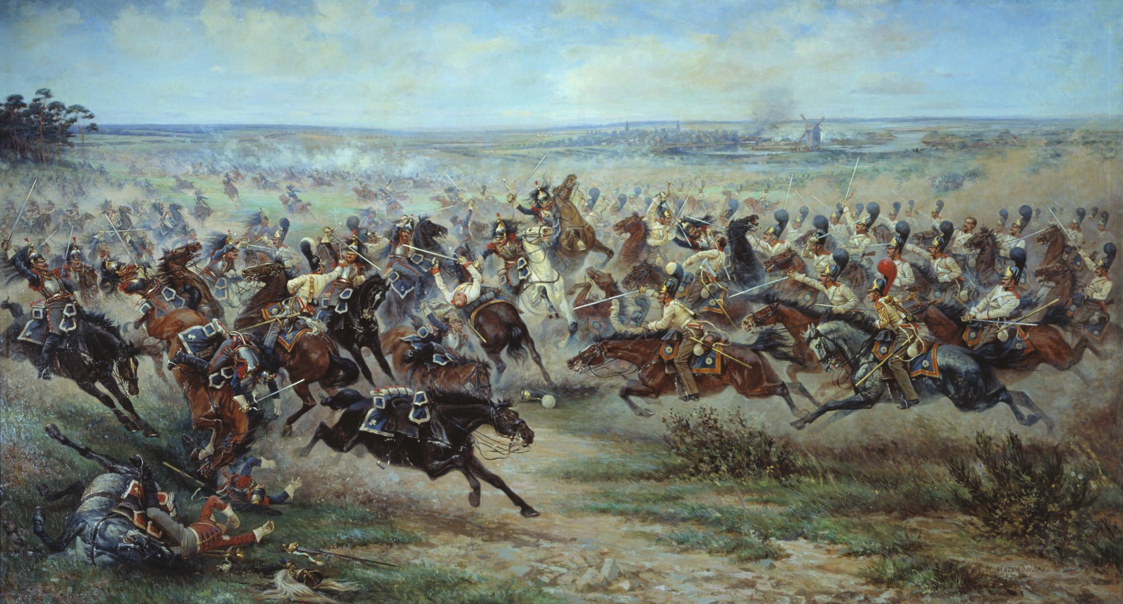 Виктор Викентиевич Мазуровский. Атака лейб-гвардии Конного полка на французских кирасир в сражении под Фридландом 2 июня 1807 года 