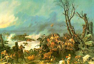 Микешин. Подвиг батареи полковника Никитина в сражении под Красным. 1854