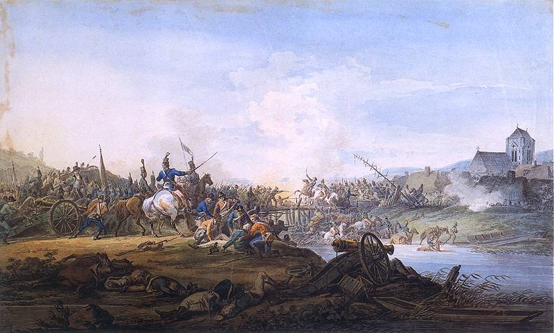 Битва русских и поляков на мосту. 1801