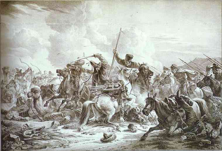 Битва казаков с киргизами. 1826
