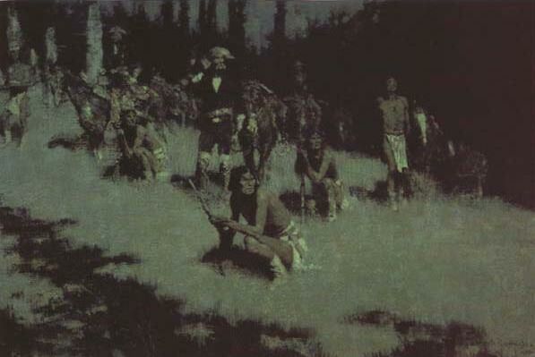  .    ,     (The Wolves Sniffed Along on the Trail, but Came No Closer).  1900