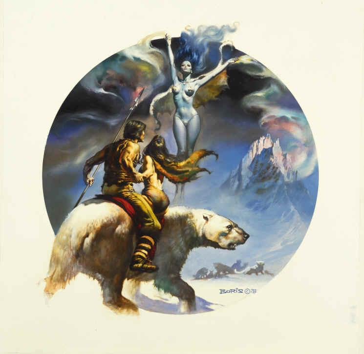Boris Vallejo (Борис Вальехо, Борис Валеджо, Борис Валеджио). Порождение ветров. Зимняя богиня. 1978