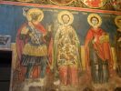 Святые Христофор, Никита и Пантелеимон на греческой (?) фреске. 