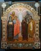 Икона избранных святых с Ангелом Хранителем. После 1909 года. Мастерская Е.И.Силина. 