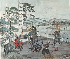 Хорю Госэда. Поединок Уэсуга Кэнсина и Такэда Сингэна в Четвёртой битве при Каванакадзима (1561). Государственный Эрмитаж 