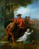 Бенджамин Уэст. Генерал Джонсон спасает раненого французского офицера от индейского томагавка. 1764—1768. Derby Museum and Art Gallery 