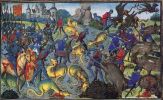 Битва Александра Македонского с чудовищами. Средневековая французская миниатюра 