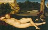 Лукас Кранах Старший. Отдыхающая нимфа. 1530-1534. Мадрид. Museo Thyssen-Bornemisza