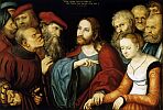 Лукас Кранах Старший. Христос и грешница. 1532. Будапешт. Художественный музей 