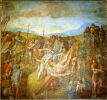 Микеланджело. Распятие апостола Петра. Фреска в Капелле Паолина в Риме