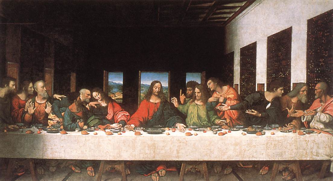 Копия 16 века с картины Леонардо да Винчи "Тайная вечеря"