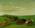 Джордж Кэтлин. Охота на бизонов с луками и копьями. 1832-1833 