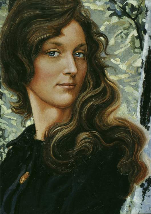 Портрет сестры Людмилы с овчаркой 