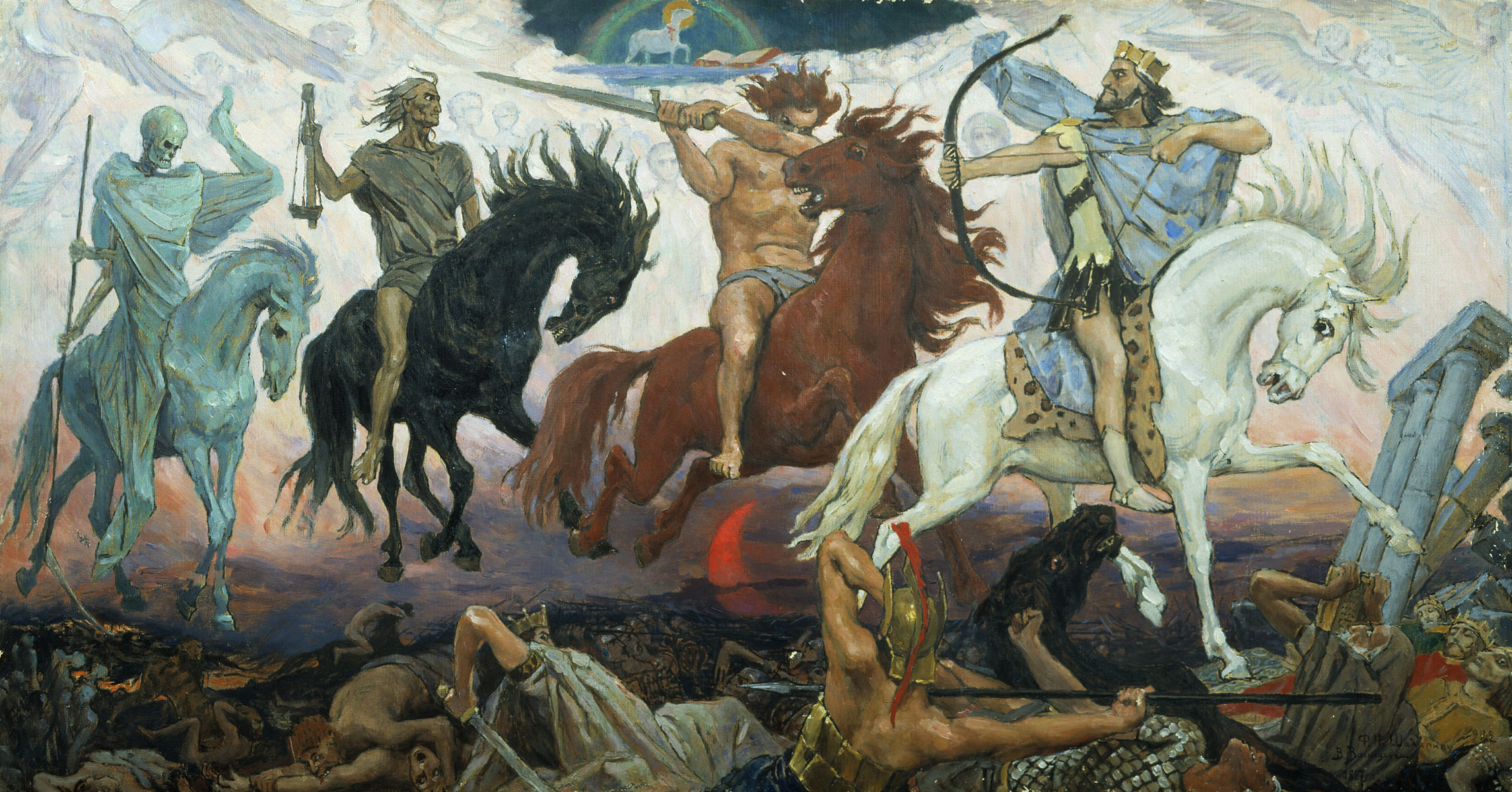  Victor Mihaylovich Vasnetsov. Four Horsemen of Apocalypse. 1887. SPb, The State Museum of the History of Religion