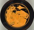 Килик с селеном и нимфой. Атрибутируется вазописцу Онесиму . Около 500-490 гг. до н.э. Лос-Анджелес, The J. Paul Getty Museum
