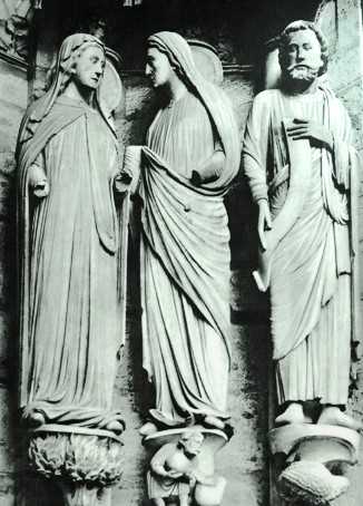 Мария и Елисавета и пророк Даниил. Собор в Шартре. Около 1225 