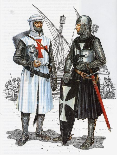 Доспехи рыцарей тамплиера и госпитальера. 13 век 