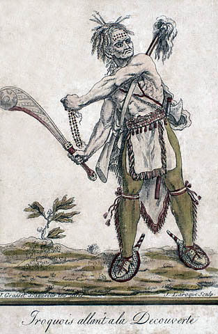 Французский рисунок воина ирокеза 