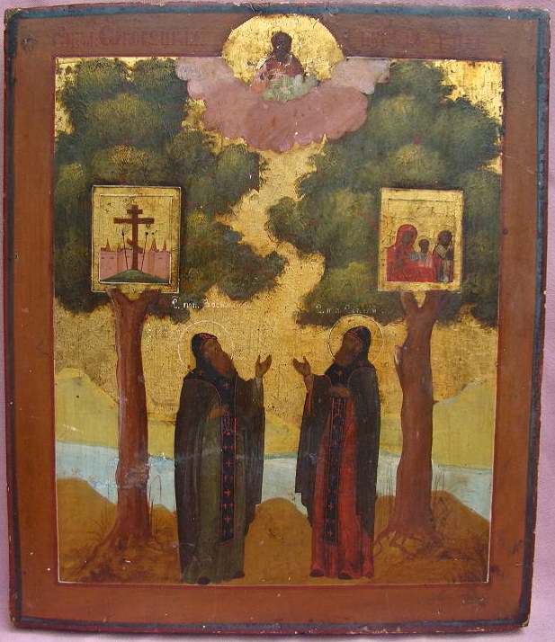 Оковецкая икона Божией Матери со святыми Зосимой и Савватием Соловецкими