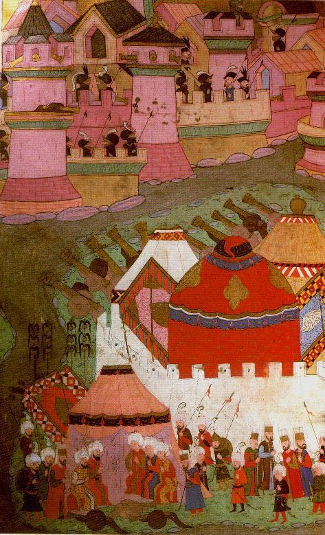 Наккас Осман (Осман Миниатюрист). Осада Вены (1529). Хунер-нама. 1588