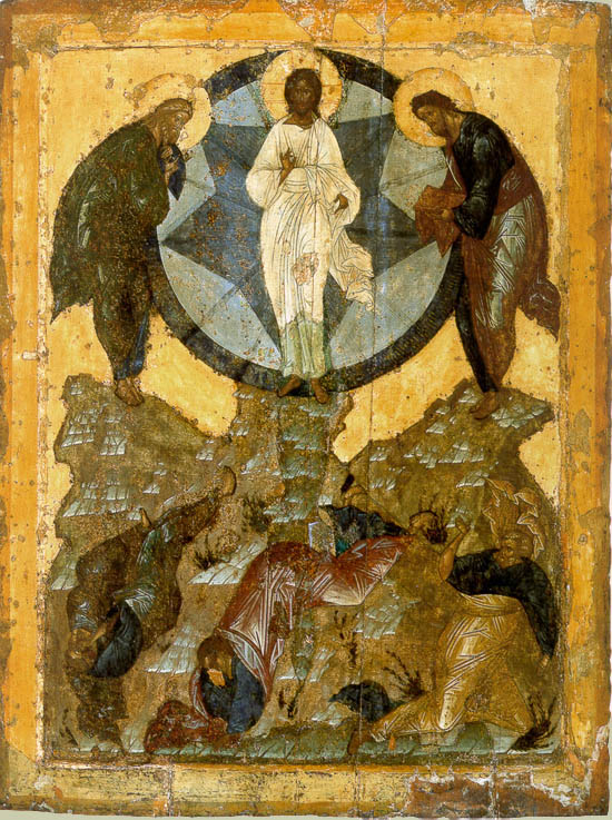 Transfiguration. The temple icon of Church Spasa na Boru (Of Our Savior in the Woods) in Moscow Kremlin. 1490 