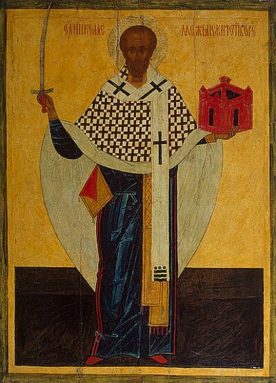 Nikola Mozhayskiy (Saint Nicholas of Mozhaisk). Northern painting. Late XVI century. State Hermitage Museum