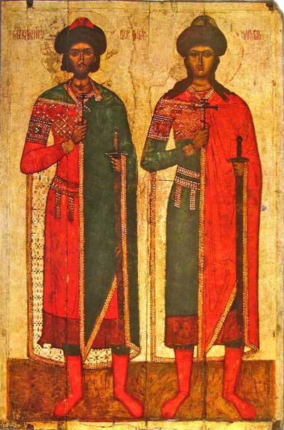 Saints Boris and Gleb. Novgorod icon. c. 1335 Moscow, State Historical Museum