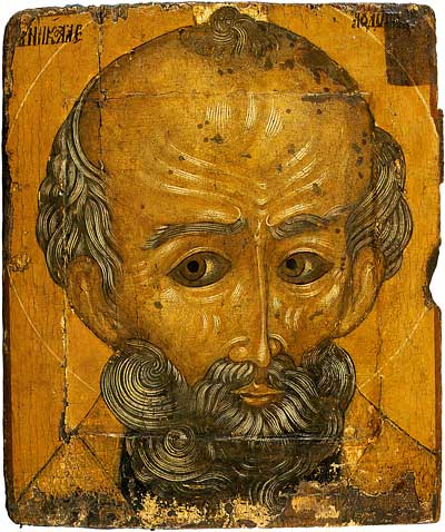 Nikola (Saint Nicolas). Palekh icon. XVII century. The State Museum of Palekh Art 