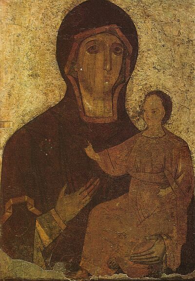 The icon of Theotokos Hodegetria. XIII century. Ryazan Historical and Architectural Museum-Reserve