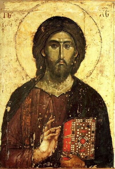 Serbian icons. Christ Pantocrator. XIII century. Mount Athos, Chilandar monastery.