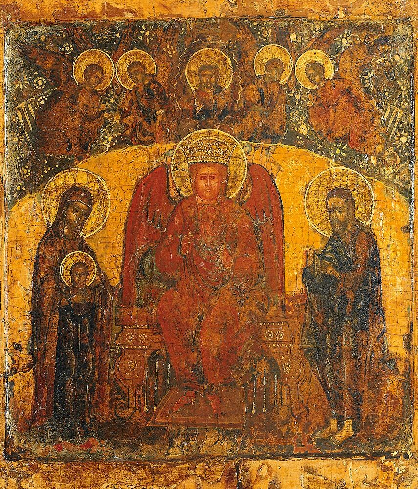 Sophia the Holy Wisdom (Sophia the Sacred Wisdom). Russian icon. Northern painting. Private collection. Germany 