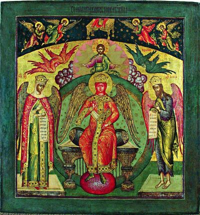 Sophia the Holy Wisdom (Sophia the Sacred Wisdom). Icon from the Saint Nicholas Mokry Church in Yaroslavl. 1670-s. Yaroslavl, The Art Museum