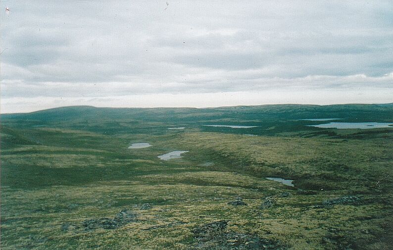 The view to the valley of Seidjavr lake and Seidpahk mountain from the north-east side of Suleypahk mountain. Photo by Burov-Staskov A.Y.. August 2001