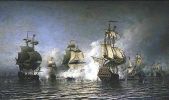 Пётр 1. А.П. Боголюбов. Эзельский бой 1719, между русскими и шведскими кораблями 24 мая (4 июня). 1866 
