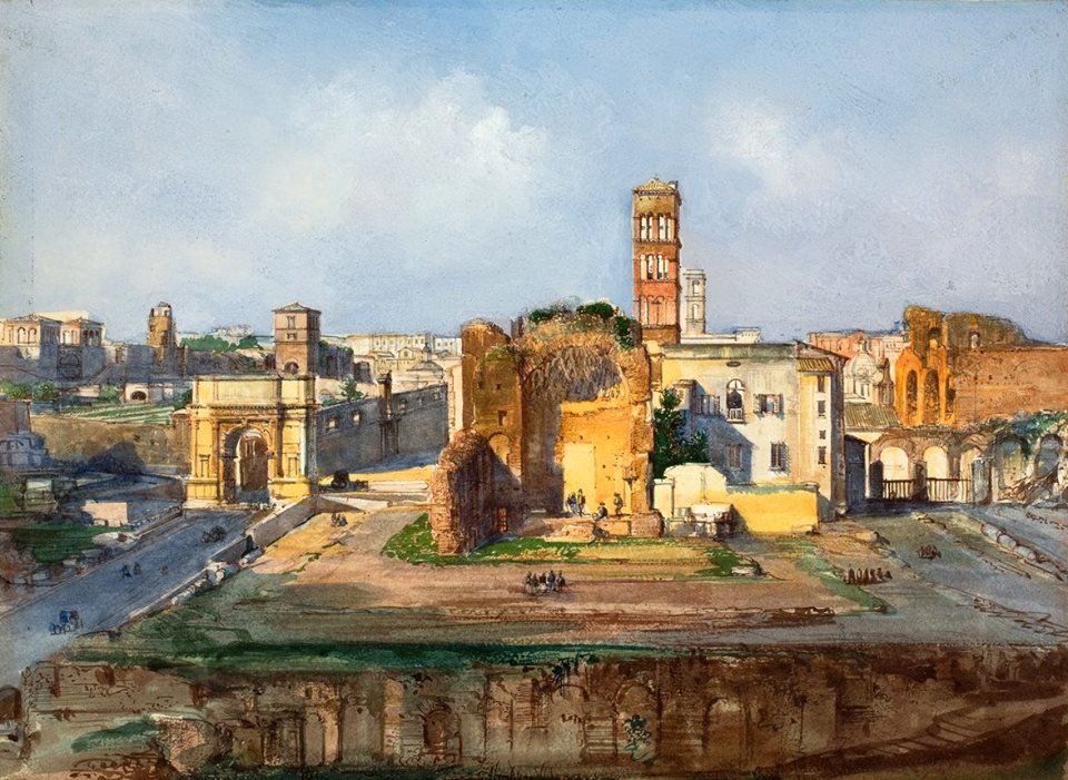 Ипполито Каффи. Римский Форум. Арка Тита и храм Венеры. 1853. Вашингтон. Национальная галерея искусства