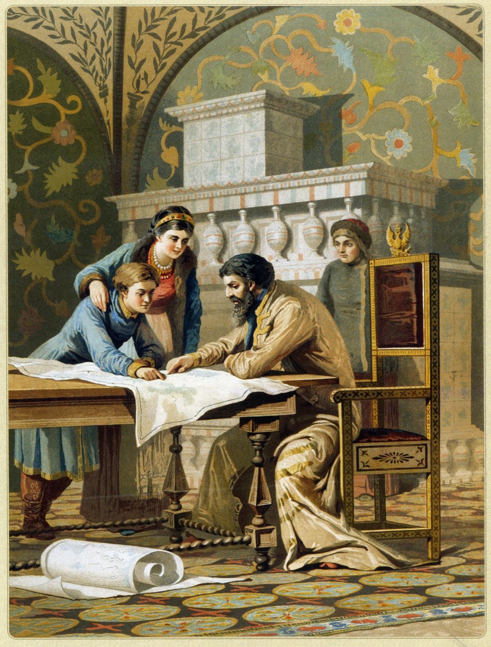 Алексей Данилович Кившенко. Борис Годунов и дети. 1880.